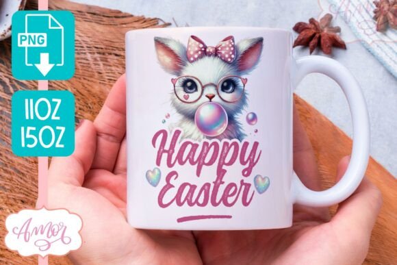 Download Easter Bunny Mug Wrap PNG Template - Png template Collection
