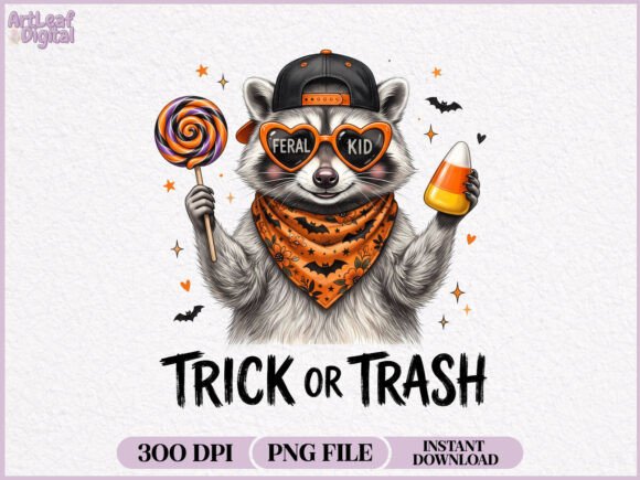 Download Trick or Trash Raccoon Halloween PNG - Trick Collection