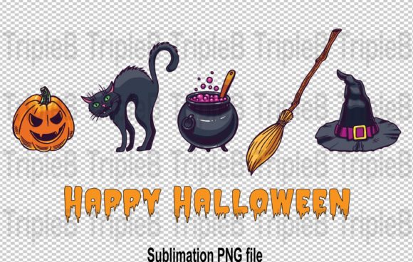 Download Happy Halloween Black Cat Sublimation - Premium Resources